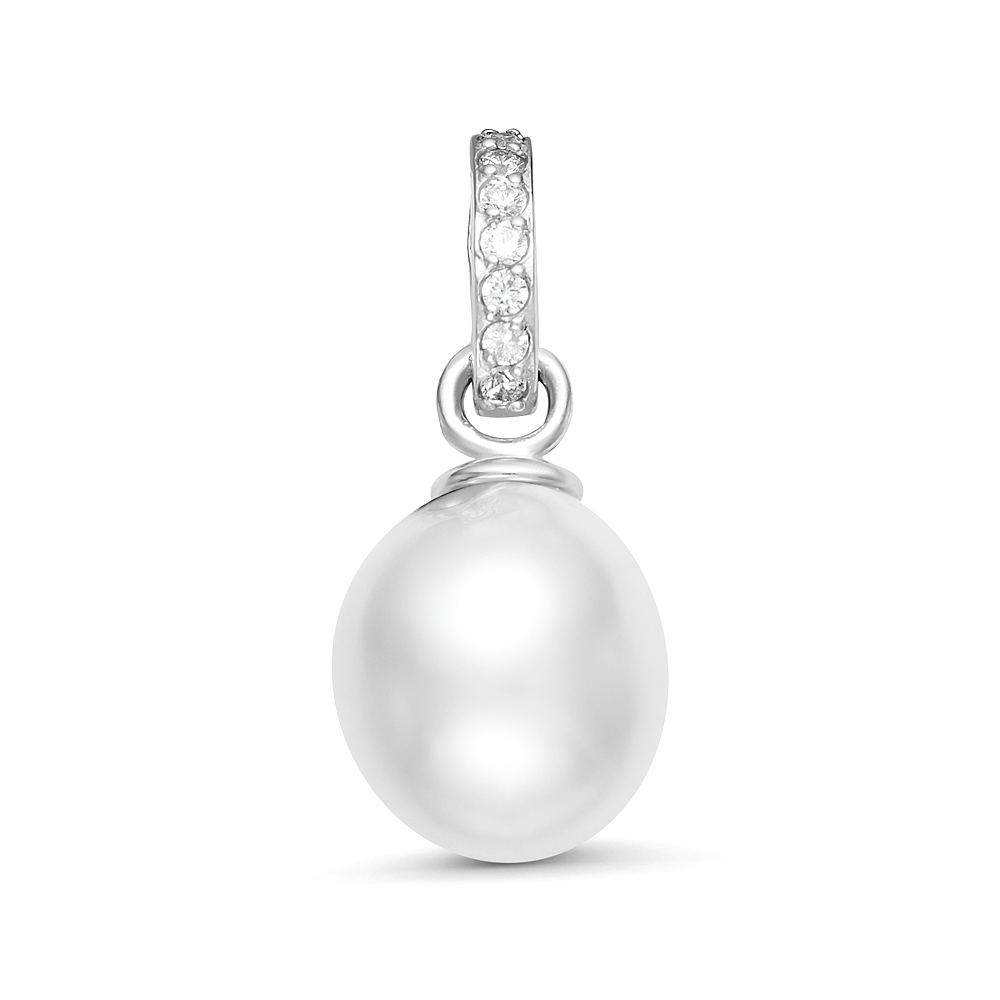 Кулон из серебра с белой Австралийской жемчужиной 9,6-9,9 мм. Артикул 12252 Кулон из серебра с белой Австралийской жемчужиной 9,6-9,9 мм. Артикул 12252