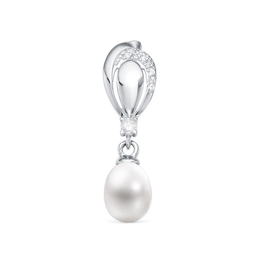 Кулон из белого золота с белой жемчужиной 9-10 мм. Артикул 12078 Кулон из белого золота с белой жемчужиной 9-10 мм. Артикул 12078