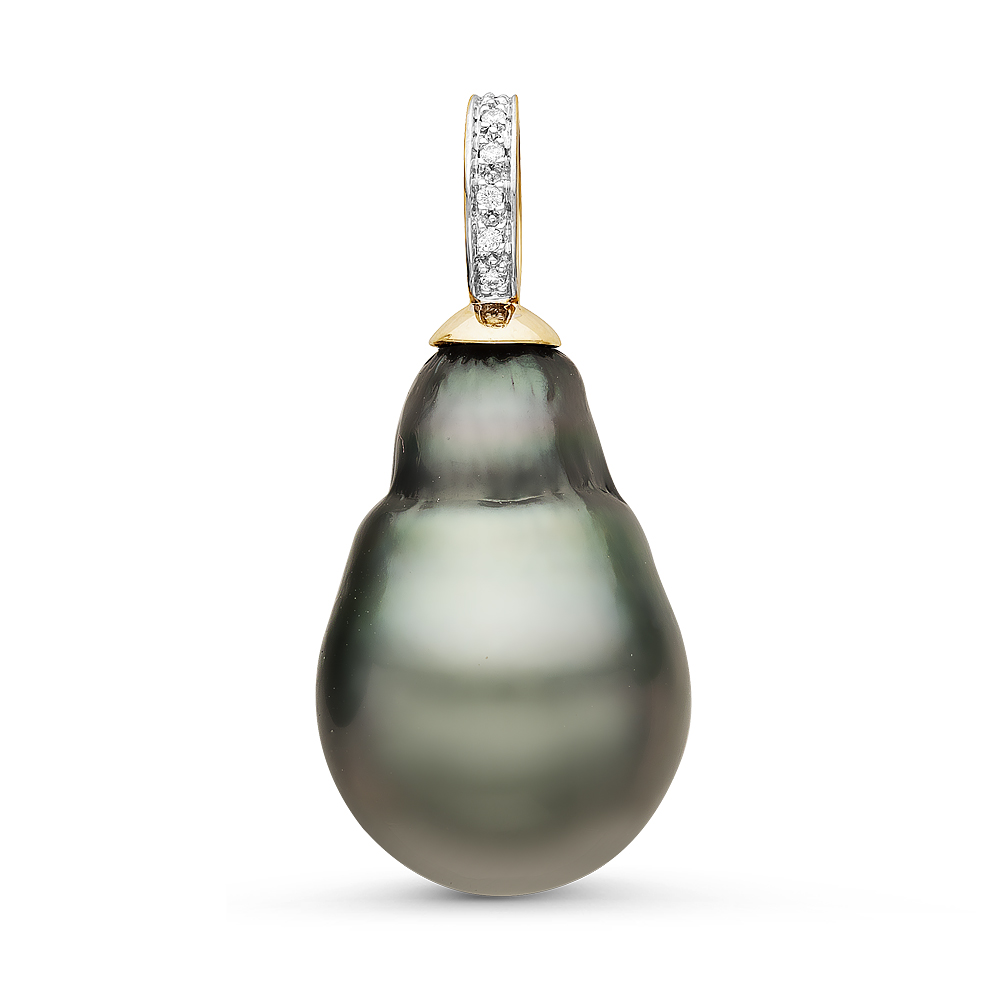 Кулон из желтого золота 750 пробы с Таитянской жемчужиной 17-26 мм. Артикул 10825 Кулон из желтого золота 750 пробы с Таитянской жемчужиной 17-26 мм. Артикул 10825