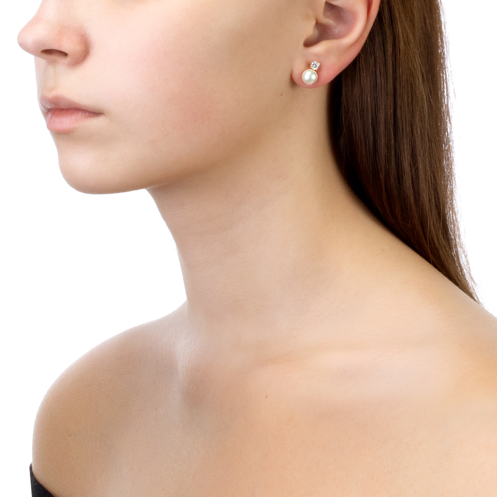 Серьги из серебра с белыми жемчужинами 7,5-8 мм. Артикул 11826 Серьги из серебра с белыми жемчужинами 7,5-8 мм. Артикул 11826