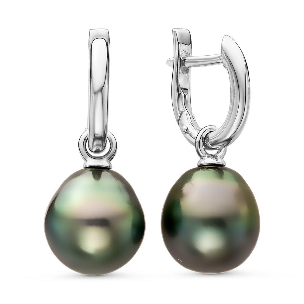 Серьги из серебра с Таитянскими жемчужинами 10,6-10,9 мм. Артикул 11112 Серьги из серебра с Таитянскими жемчужинами 10,6-10,9 мм. Артикул 11112