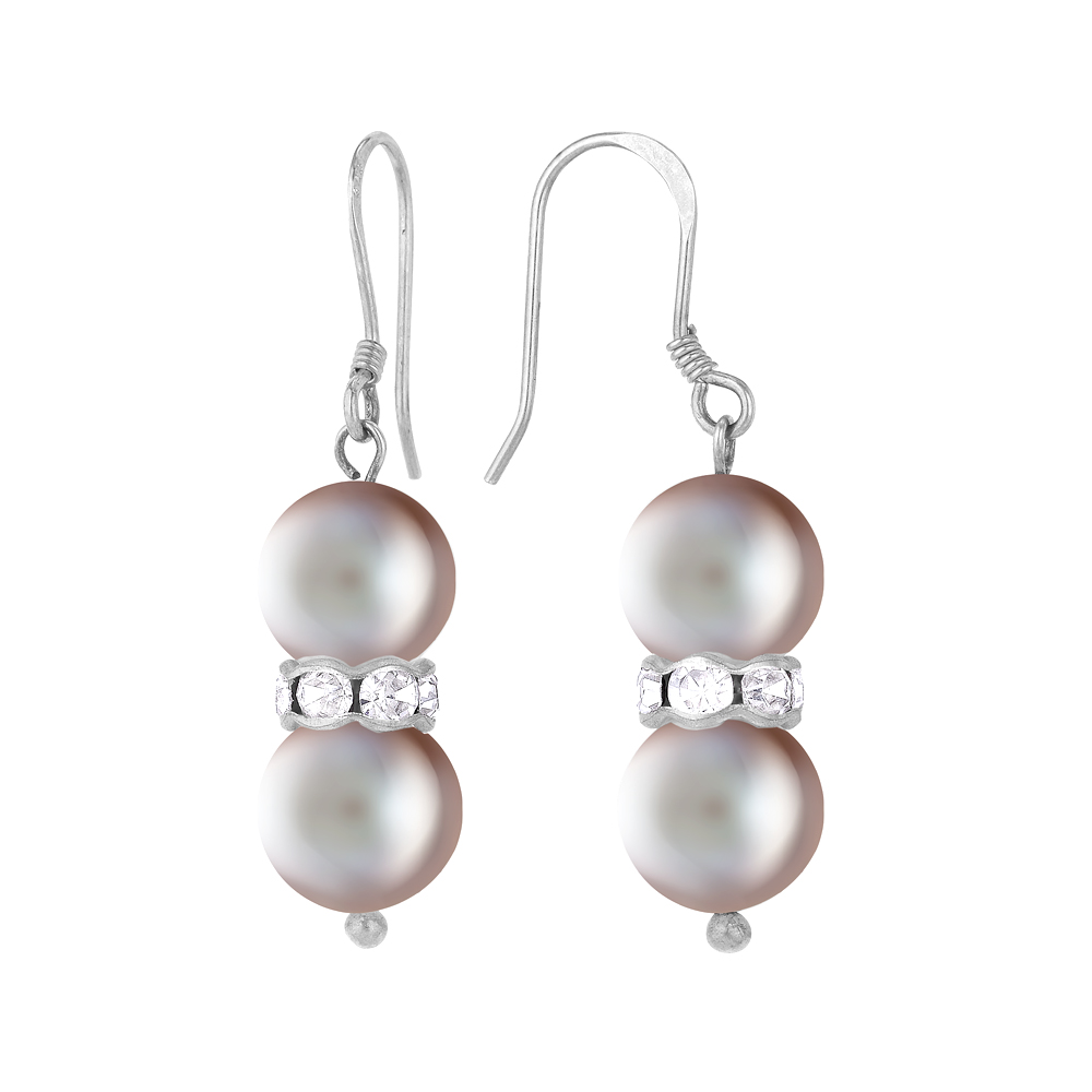 Серьги из серебра с серебристыми жемчужинами 8-8,5 мм. Артикул 9602 Серьги из серебра с серебристыми жемчужинами 8-8,5 мм. Артикул 9602