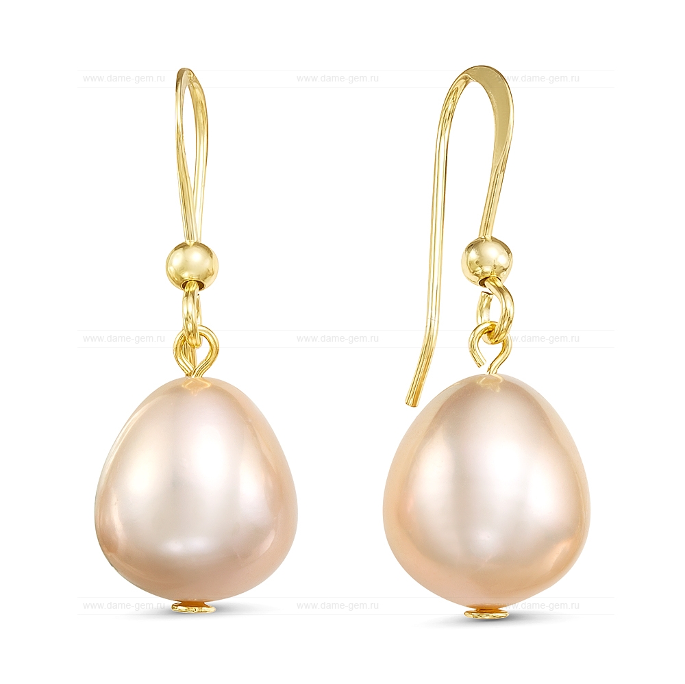 Серьги из серебра с розовыми жемчужинами 10-11 мм. Артикул 12197 Серьги из серебра с розовыми жемчужинами 10-11 мм. Артикул 12197