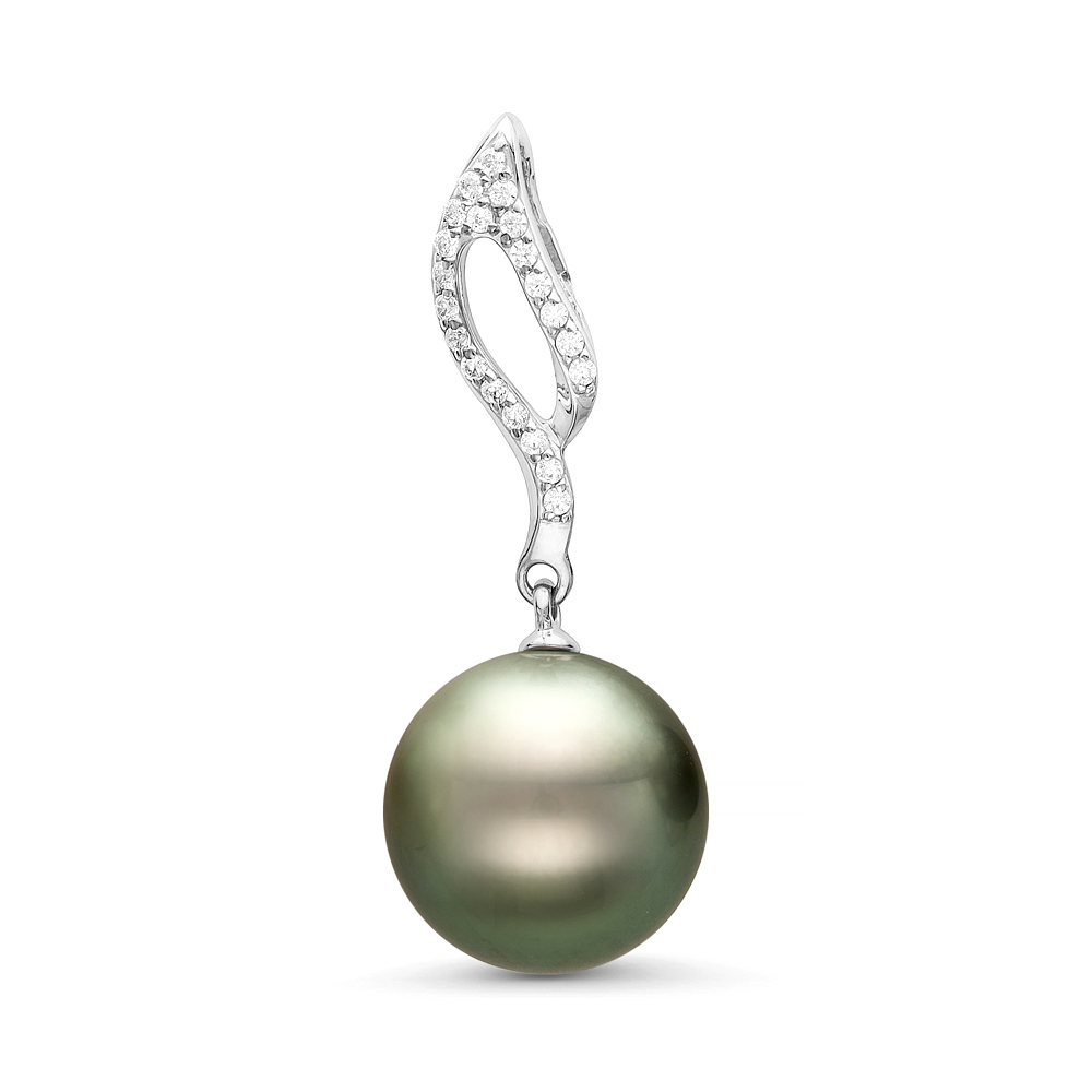 Подвеска из белого золота c черной Таитянской жемчужиной 12-12,5 мм. Артикул 10326 Подвеска из белого золота c черной Таитянской жемчужиной 12-12,5 мм. Артикул 10326