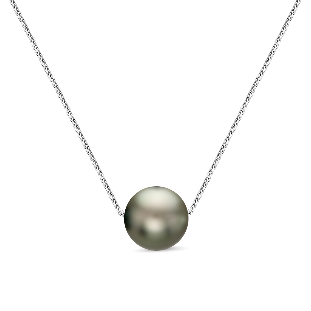 Цепочка из золота 375 пробы с Таитянской морской жемчужиной 11-11,5 мм. Артикул 12340