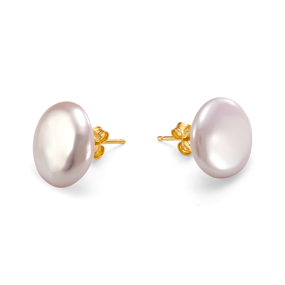 Пусеты из серебра с белыми жемчужинами "Барокко" 13-13,5 мм. Артикул 11735 Пусеты из серебра с белыми жемчужинами "Барокко" 13-13,5 мм. Артикул 11735