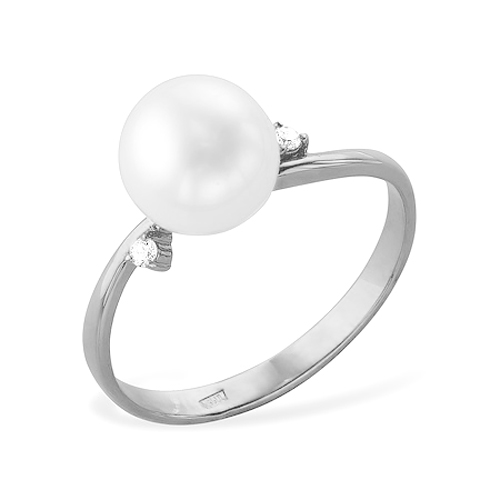 Кольцо из белого золота 585 пробы с белой жемчужиной 7-7,5 мм. Артикул 12004 Кольцо из белого золота 585 пробы с белой жемчужиной 7-7,5 мм. Артикул 12004