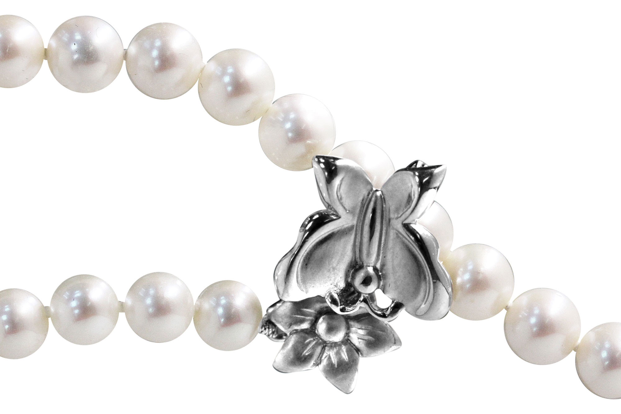 Ожерелье "Галстук" из белого речного жемчуга 6-6,5 мм. Качество жемчуга наивысшее ААА. Артикул 10045