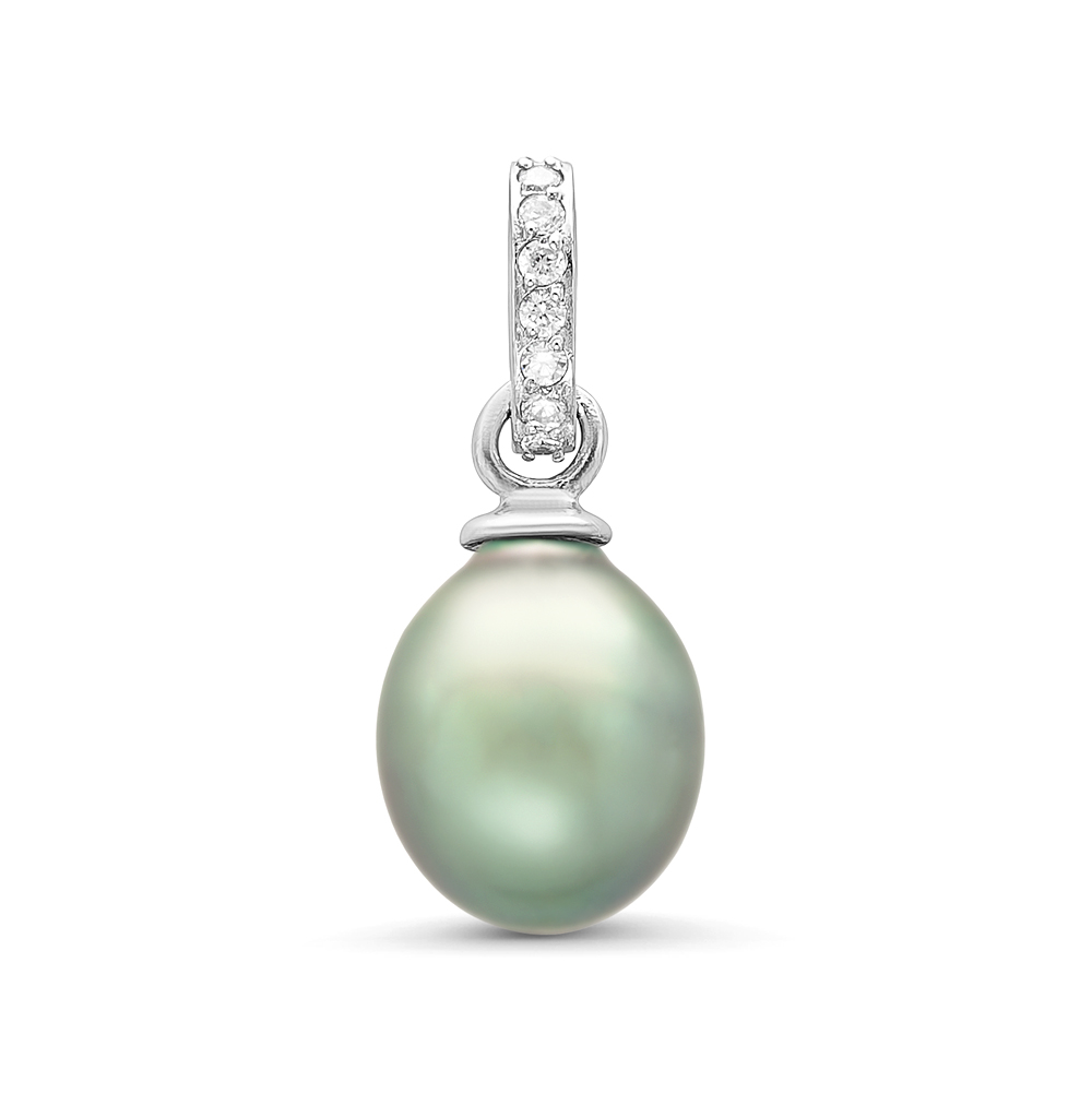 Кулон из серебра с серебристой Таитянской жемчужиной 10 мм. Артикул 10718