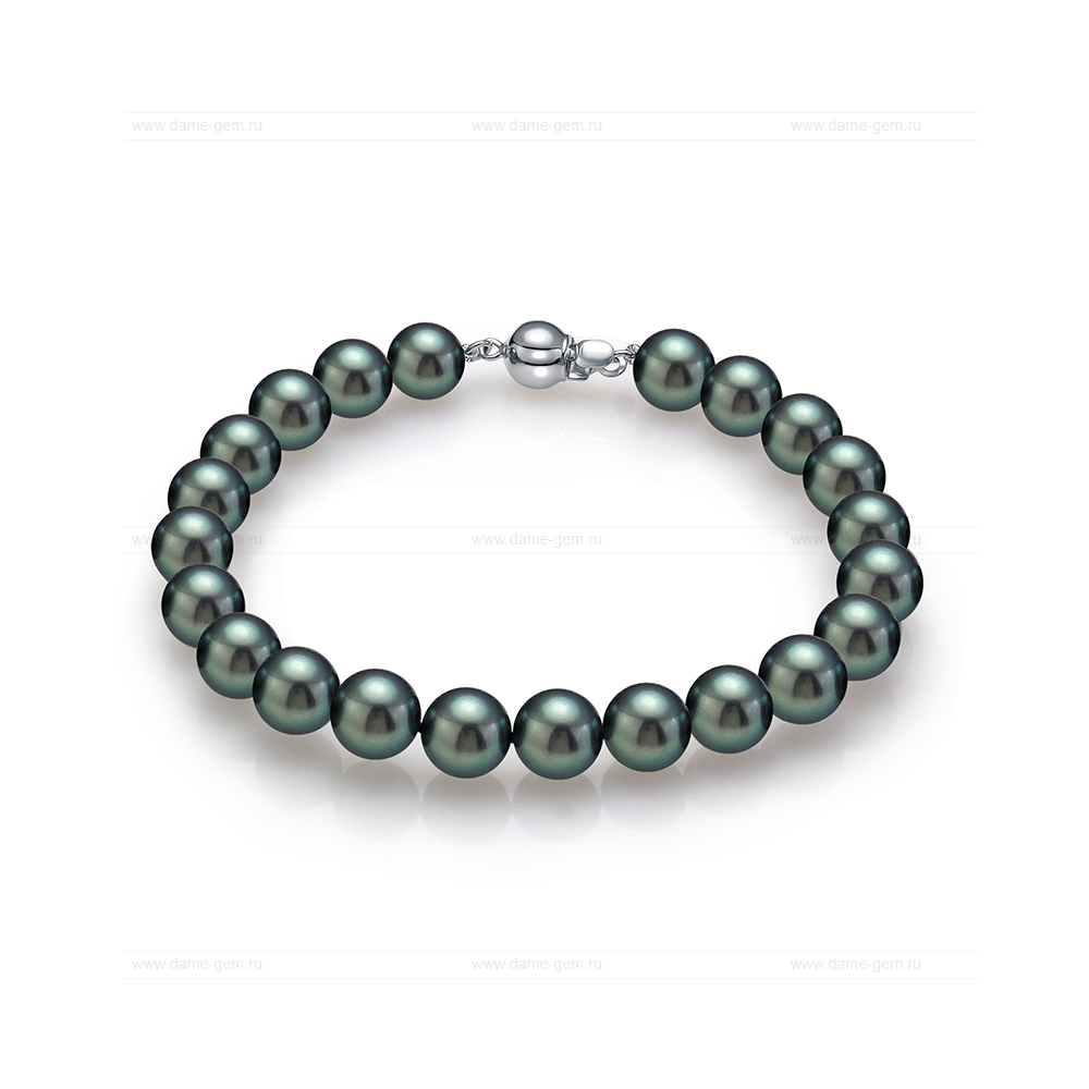Браслет из черного морского жемчуга Акойя (Япония) 8-8,5 мм. Качество жемчуга наивысшее ААА. Артикул 9120