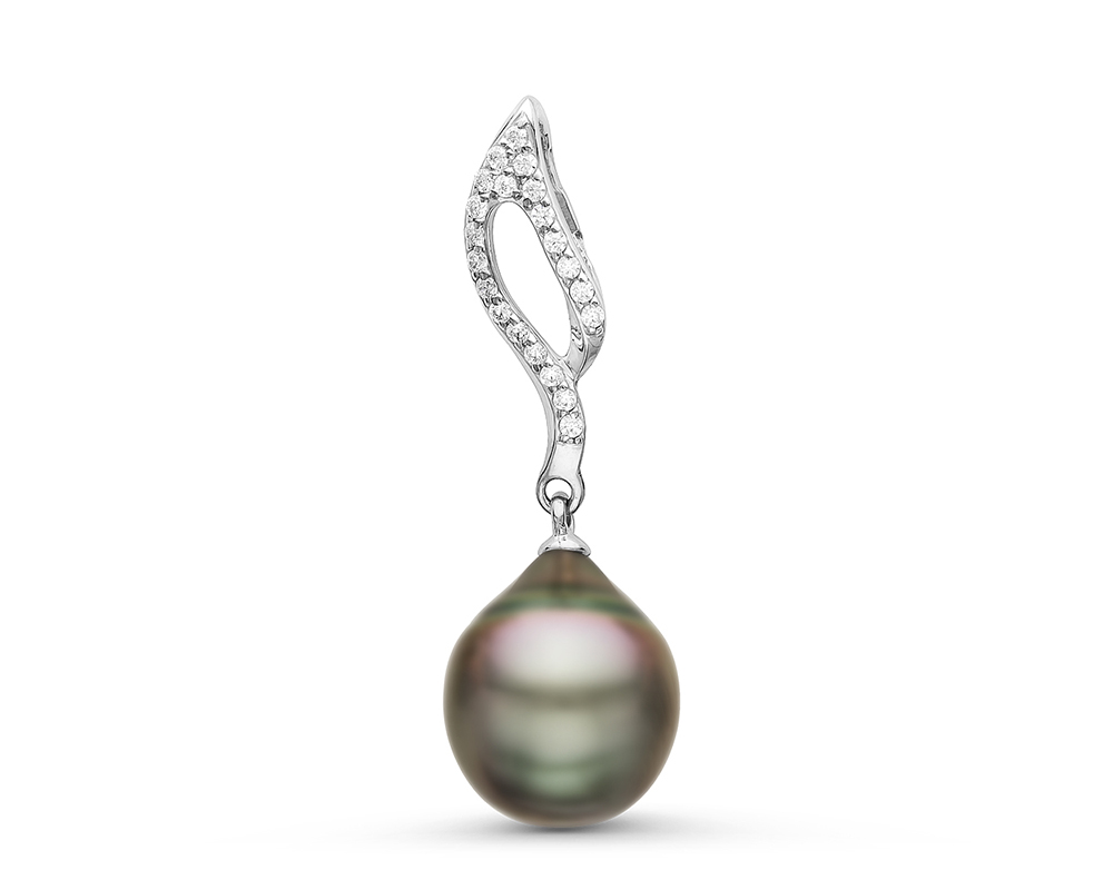 Подвеска из белого золота с черной Таитянской жемчужиной 13-13,5 мм. Артикул 9972 Подвеска из белого золота с черной Таитянской жемчужиной 13-13,5 мм. Артикул 9972