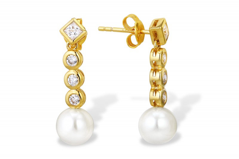 Серьги из серебра с белыми жемчужинами 8,5-9 мм. Артикул 9608 Серьги из серебра с белыми жемчужинами 8,5-9 мм. Артикул 9608