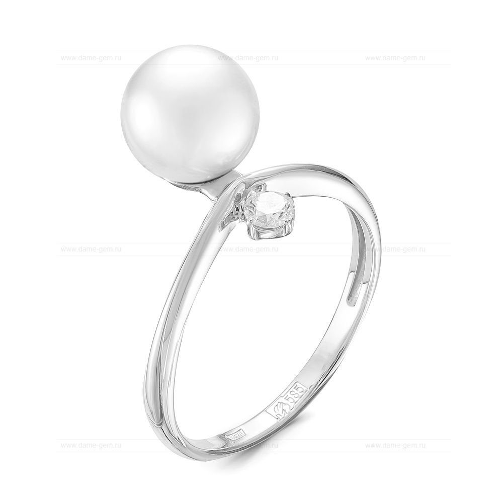 Кольцо из золота 585 пробы с белой морской жемчужиной Акойя 8,5-9 мм. Артикул 11650 Кольцо из золота 585 пробы с белой морской жемчужиной Акойя 8,5-9 мм. Артикул 11650