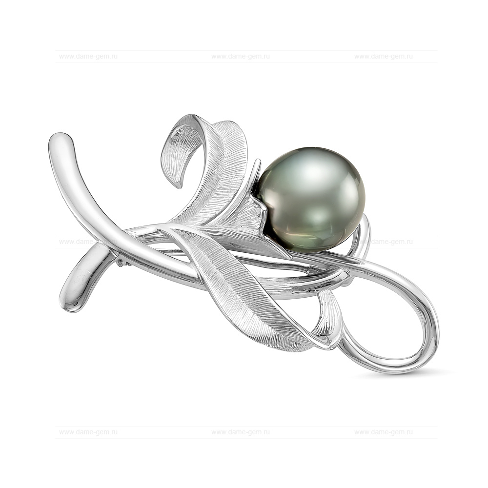 Брошь с Таитянской жемчужиной. Артикул 10751 Брошь с Таитянской жемчужиной. Артикул 10751