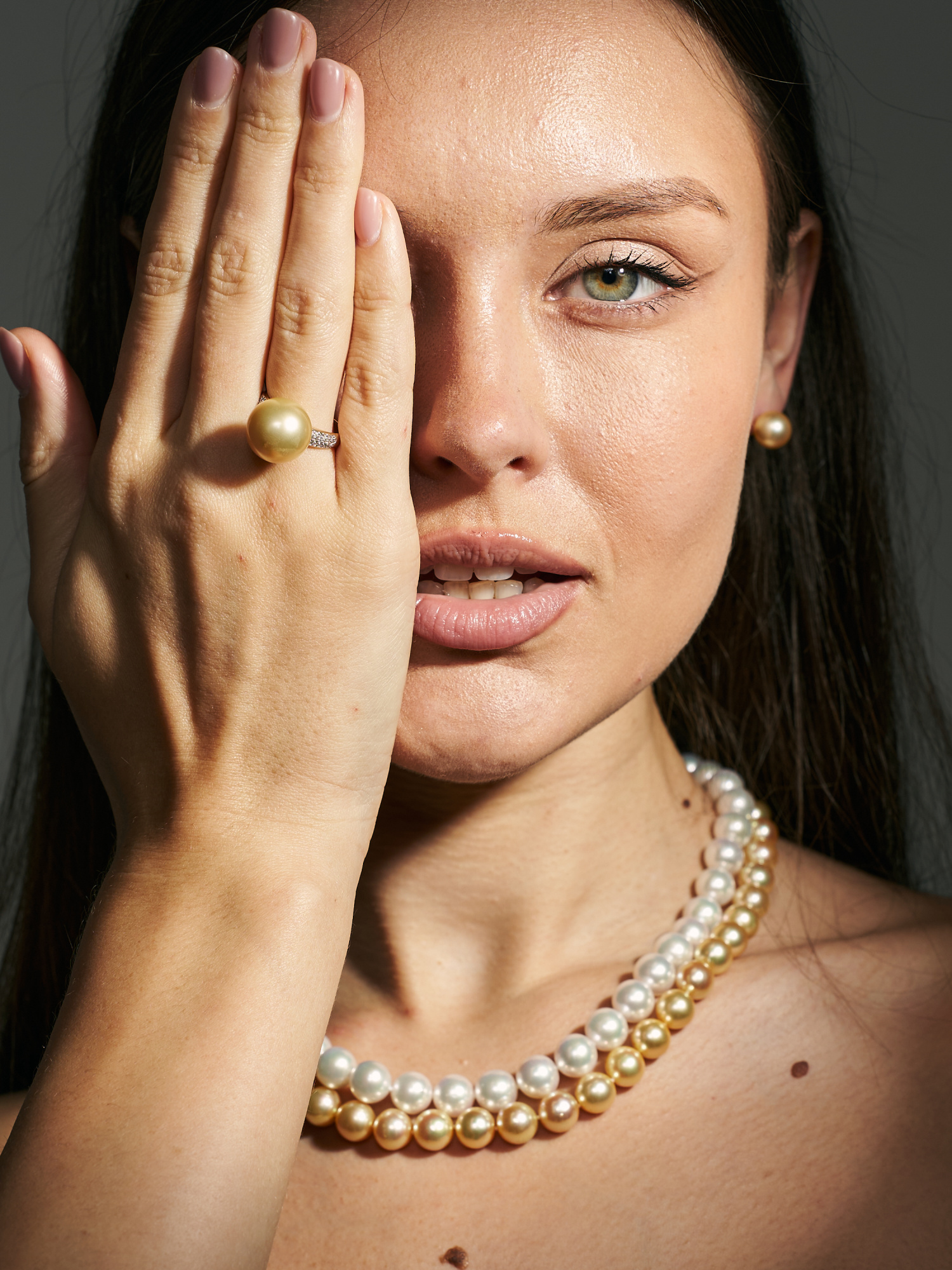 Ожерелье из белого морского жемчуга Акойя (Япония)  9,5-10 мм. Качество жемчуга наивысшее ААА. Артикул 9505