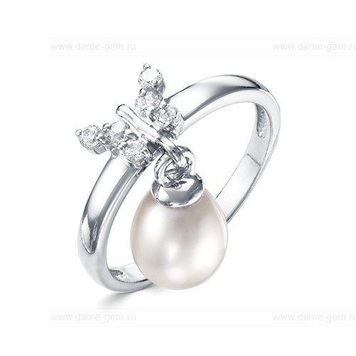 Кольцо из серебра 925 пробы с морской Австралийской жемчужиной 9-9,5 мм. Артикул 12338 Кольцо из серебра 925 пробы с морской Австралийской жемчужиной 9-9,5 мм. Артикул 12338