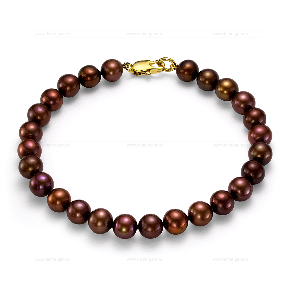 Браслет из шоколадного речного жемчуга 6,5-7 мм. Качество жемчуга наивысшее ААА. Артикул 11121 Браслет из шоколадного речного жемчуга 6,5-7 мм. Качество жемчуга наивысшее ААА. Артикул 11121