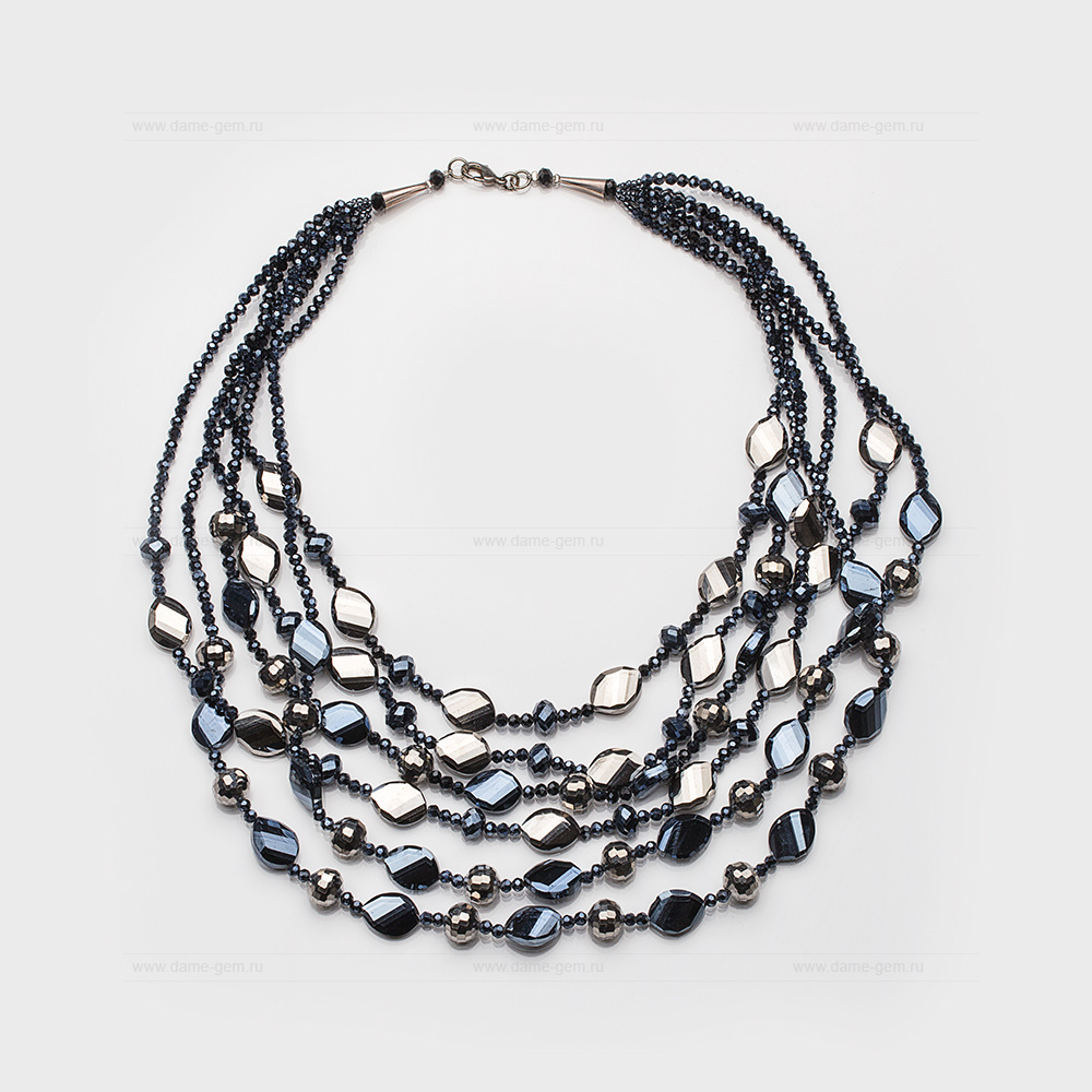 Многорядное ожерелье из кристаллов. артикул 12620