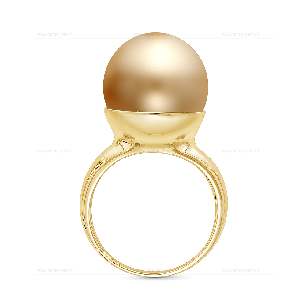 Кольцо из серебра 925 пробы с морской Австралийской жемчужиной 14,5-15 мм. Артикул 10363