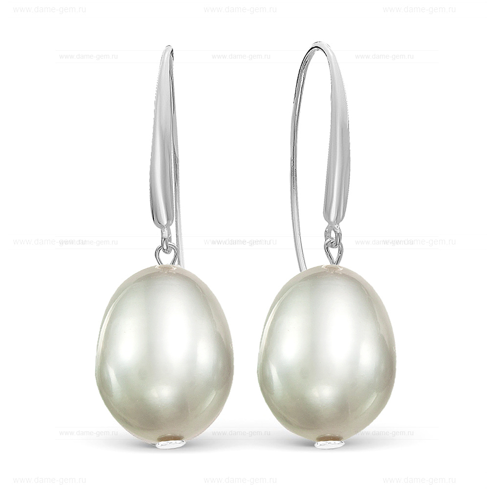 Серьги из серебра с серебристыми жемчужинами 10-11 мм. Артикул 12198 Серьги из серебра с серебристыми жемчужинами 10-11 мм. Артикул 12198