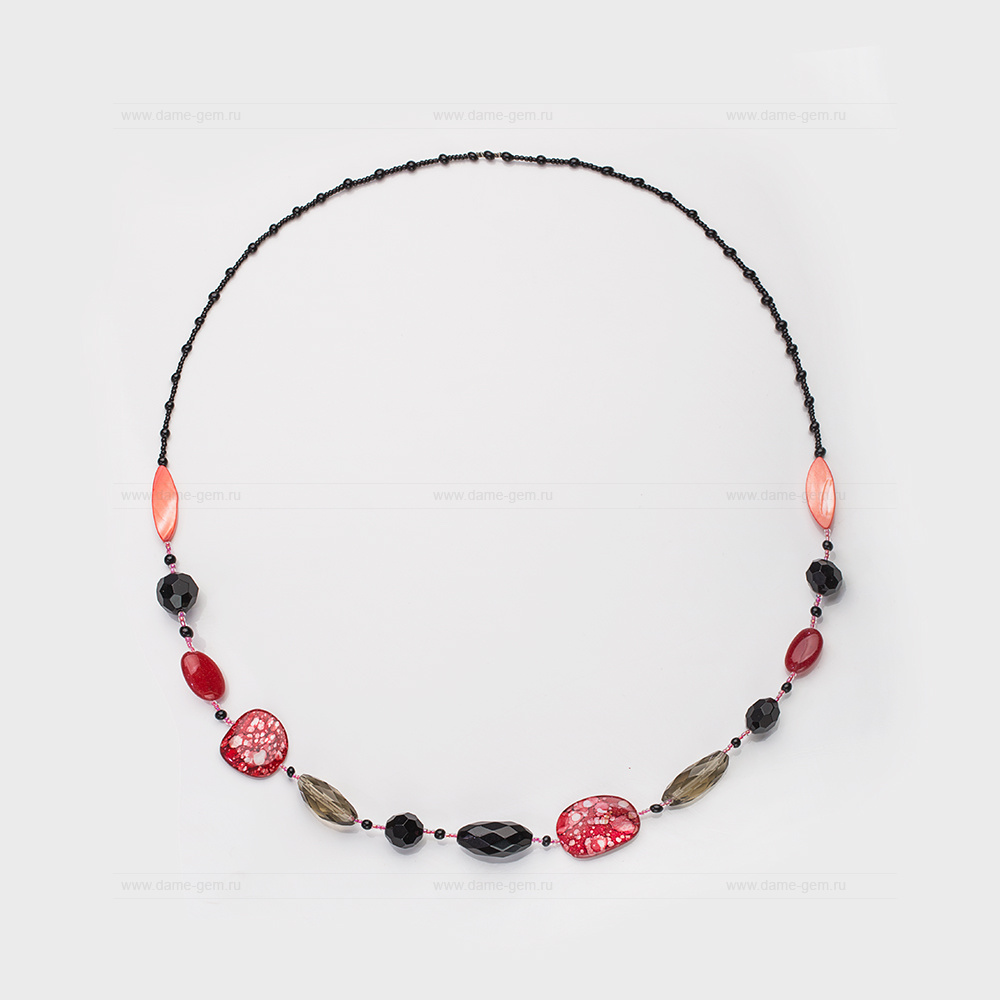 Бусы из перламутра, самоцветов и бисера. Артикул 12648