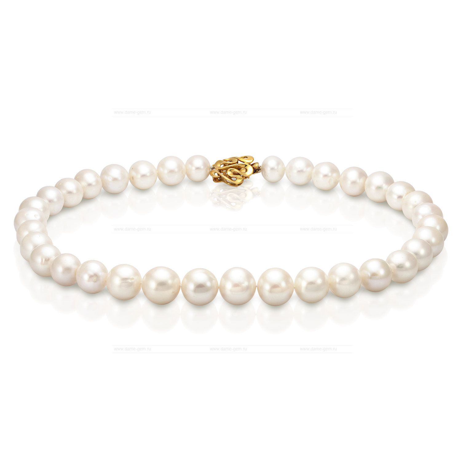 Ожерелье из 30 жемчужин из белого речного жемчуга 11-14 мм. Качество жемчуга высокое АА+. Артикул 10600