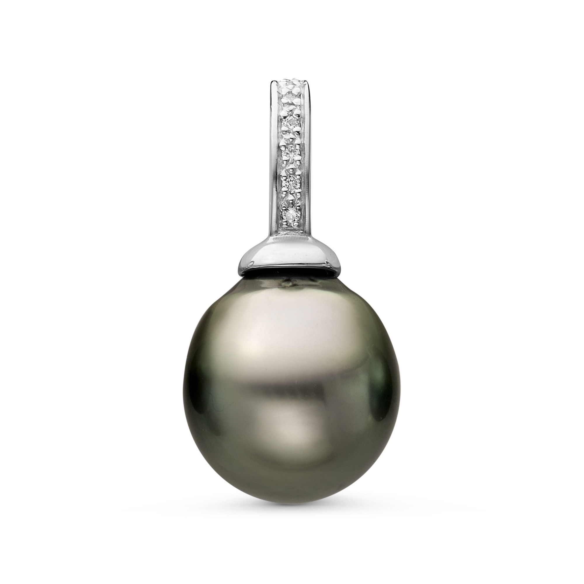 Кулон из серебра с черной Таитянской жемчужиной 12-12,5 мм. Артикул 11089