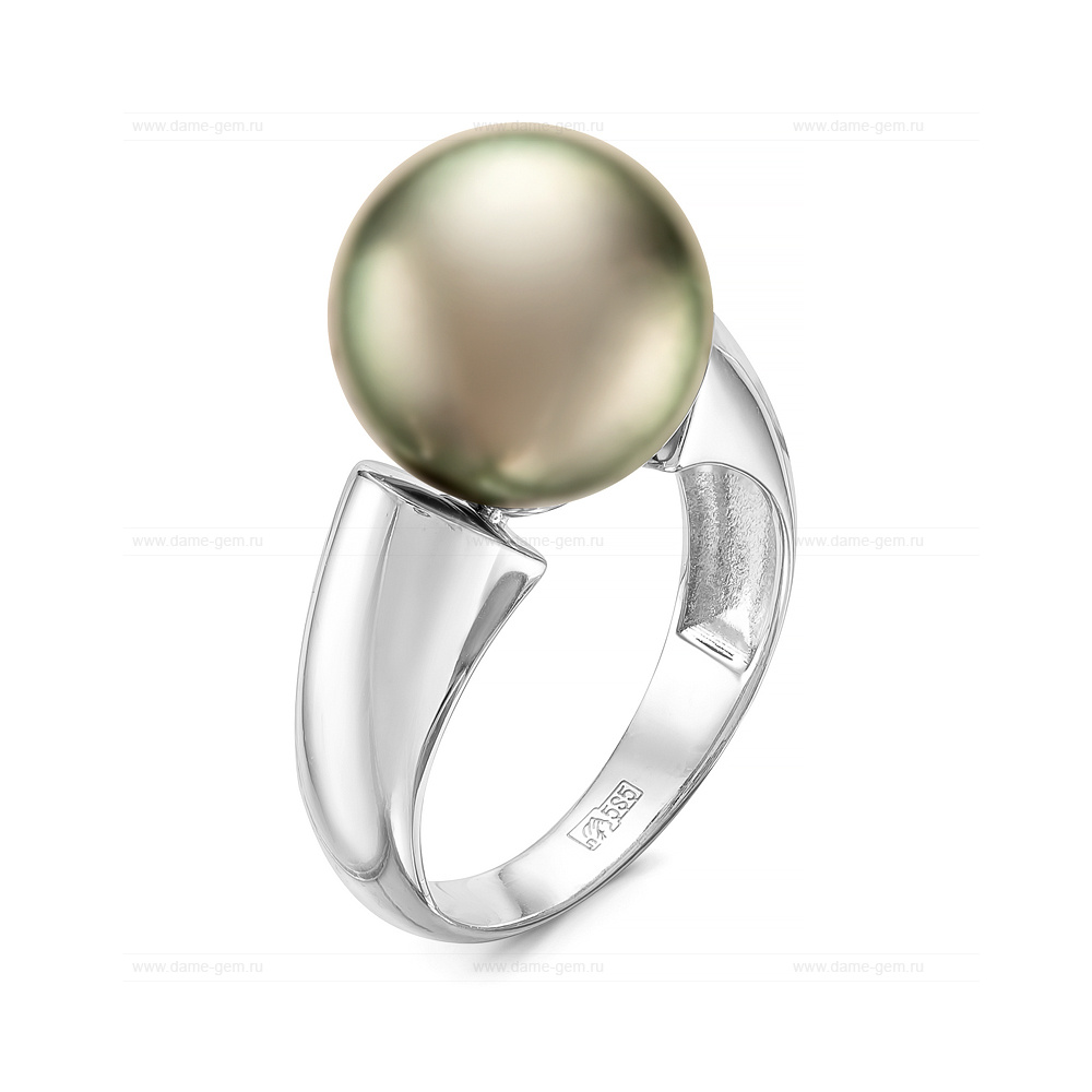 Кольцо из золота 585 пробы с черной Таитянской жемчужиной 13-13,5 мм. Артикул 11646 Кольцо из золота 585 пробы с черной Таитянской жемчужиной 13-13,5 мм. Артикул 11646