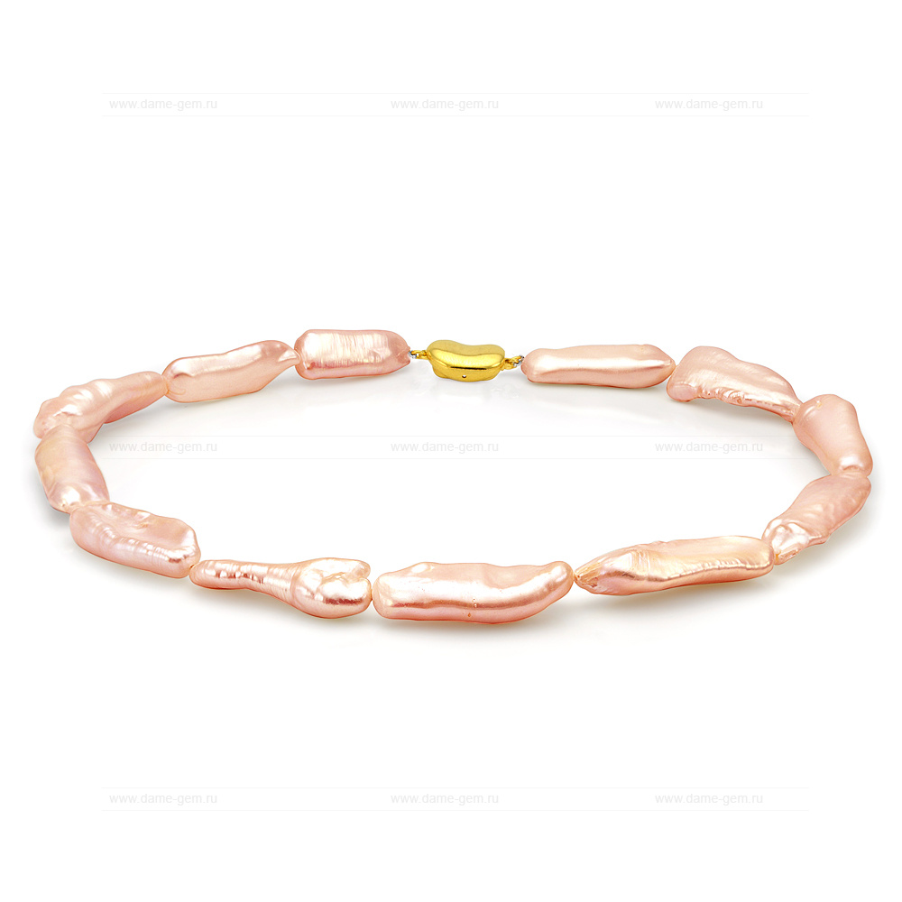 Ожерелье из розового барочного жемчуга 12-17 мм. Качество жемчуга наивысшее ААА. Артикул 11149