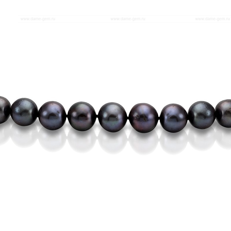 Ожерелье из черного круглого речного жемчуга 8,5-9,5 мм. Качество жемчуга наивысшее ААА. Артикул 8307 Ожерелье из черного круглого речного жемчуга 8,5-9,5 мм. Качество жемчуга наивысшее ААА. Артикул 8307