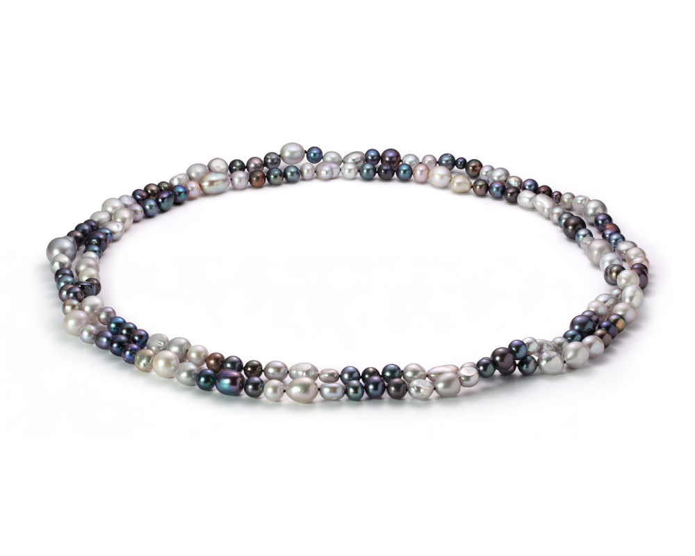 Бусы "микс" из речного жемчуга 5-11 мм. Качество жемчуга высокое АА+. Артикул 11567