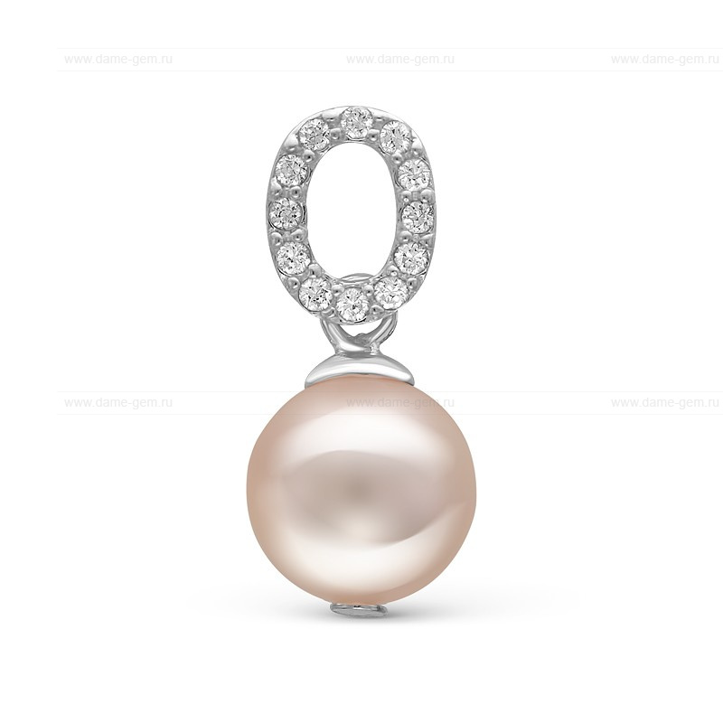 Подвеска из серебра с белой морской жемчужиной Акойя 8,5-9 мм. Артикул 10252