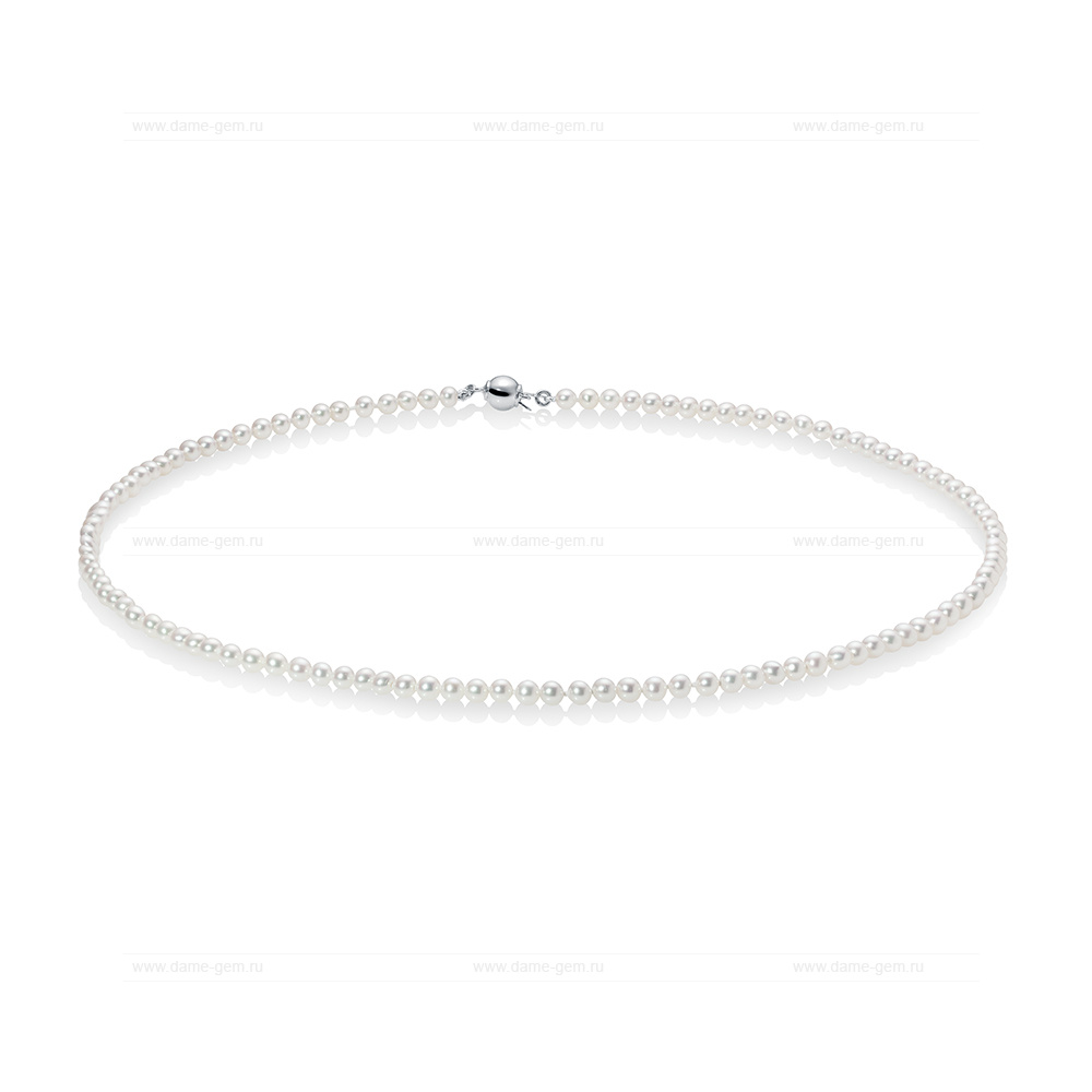 Ожерелье из белого морского жемчуга Акойя (Япония) 3,5-4 мм. Качество жемчуга наивысшее ААА. Артикул 9966