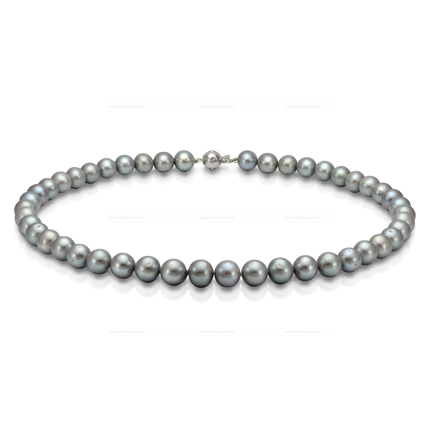 Ожерелье из серого круглого речного жемчуга "Эдисон" 9-10 мм. Качество жемчуга высокое АА+. Артикул 8286 Ожерелье из серого круглого речного жемчуга "Эдисон" 9-10 мм. Качество жемчуга высокое АА+. Артикул 8286
