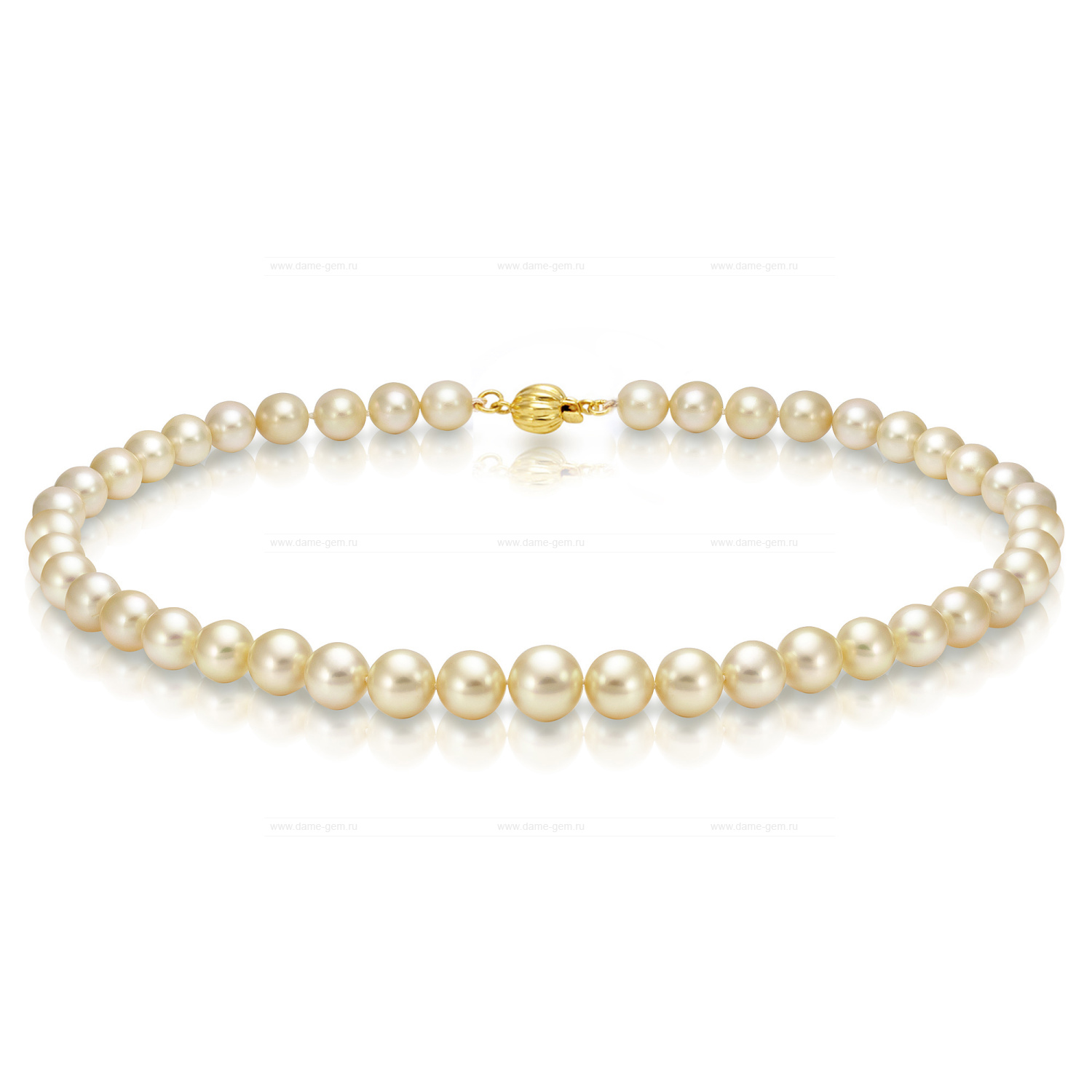 Ожерелье из золотистого морского Австралийского жемчуга 10,1-11,5 мм. Качество жемчуга высокое АА+. Артикул 10666