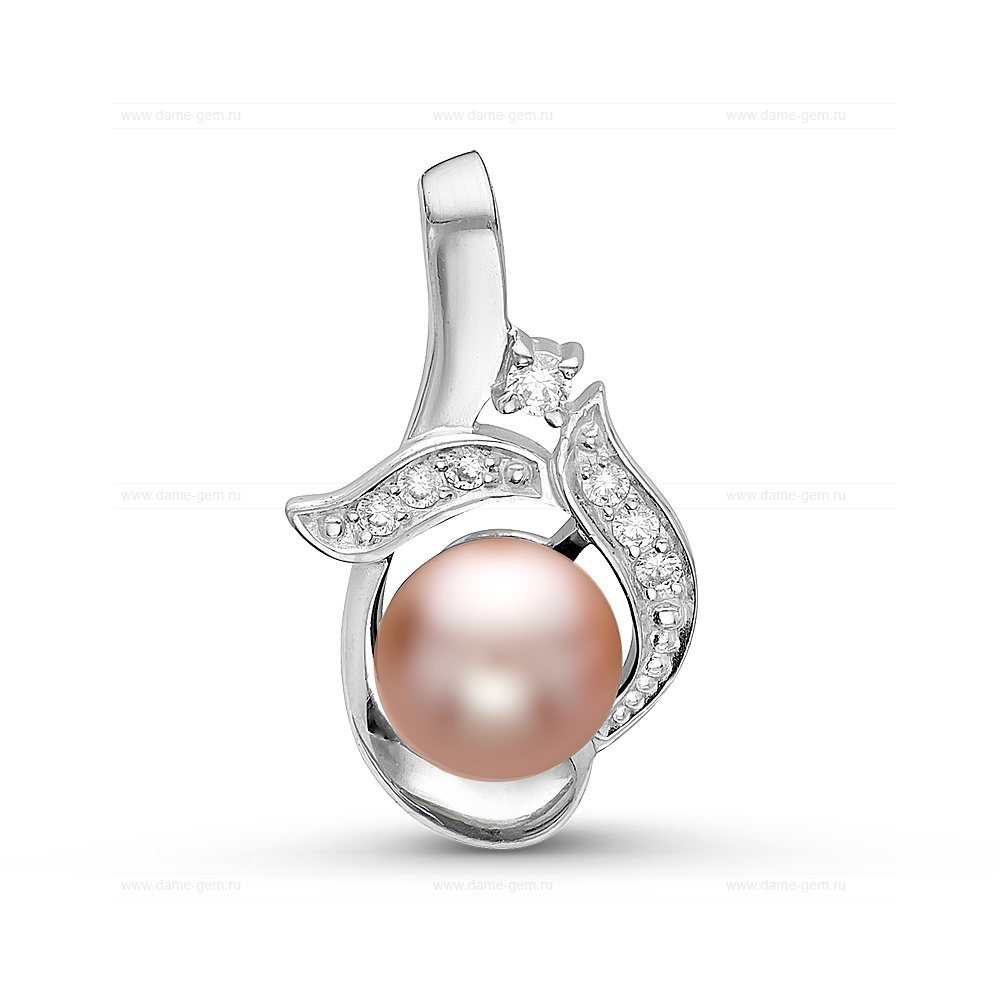 Кулон из серебра с розовой речной жемчужиной 7-7,5 мм. Артикул 10935 Кулон из серебра с розовой речной жемчужиной 7-7,5 мм. Артикул 10935