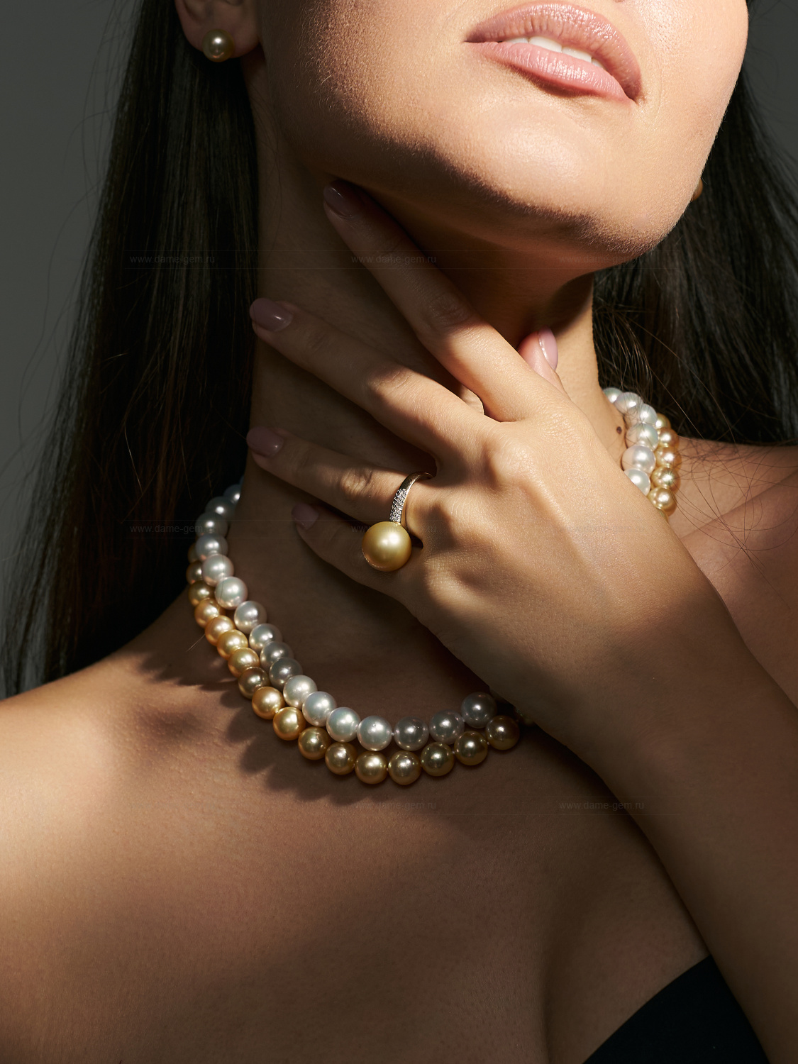 Ожерелье из белого круглого морского жемчуга Акойя (Япония) 9-9,5 мм. Качество жемчуга высокое АА+. Артикул 8290