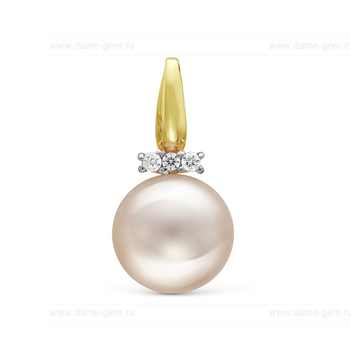 Кулон из желтого золота с белой жемчужиной 9-9,5 мм. Артикул 10261 Кулон из желтого золота с белой жемчужиной 9-9,5 мм. Артикул 10261
