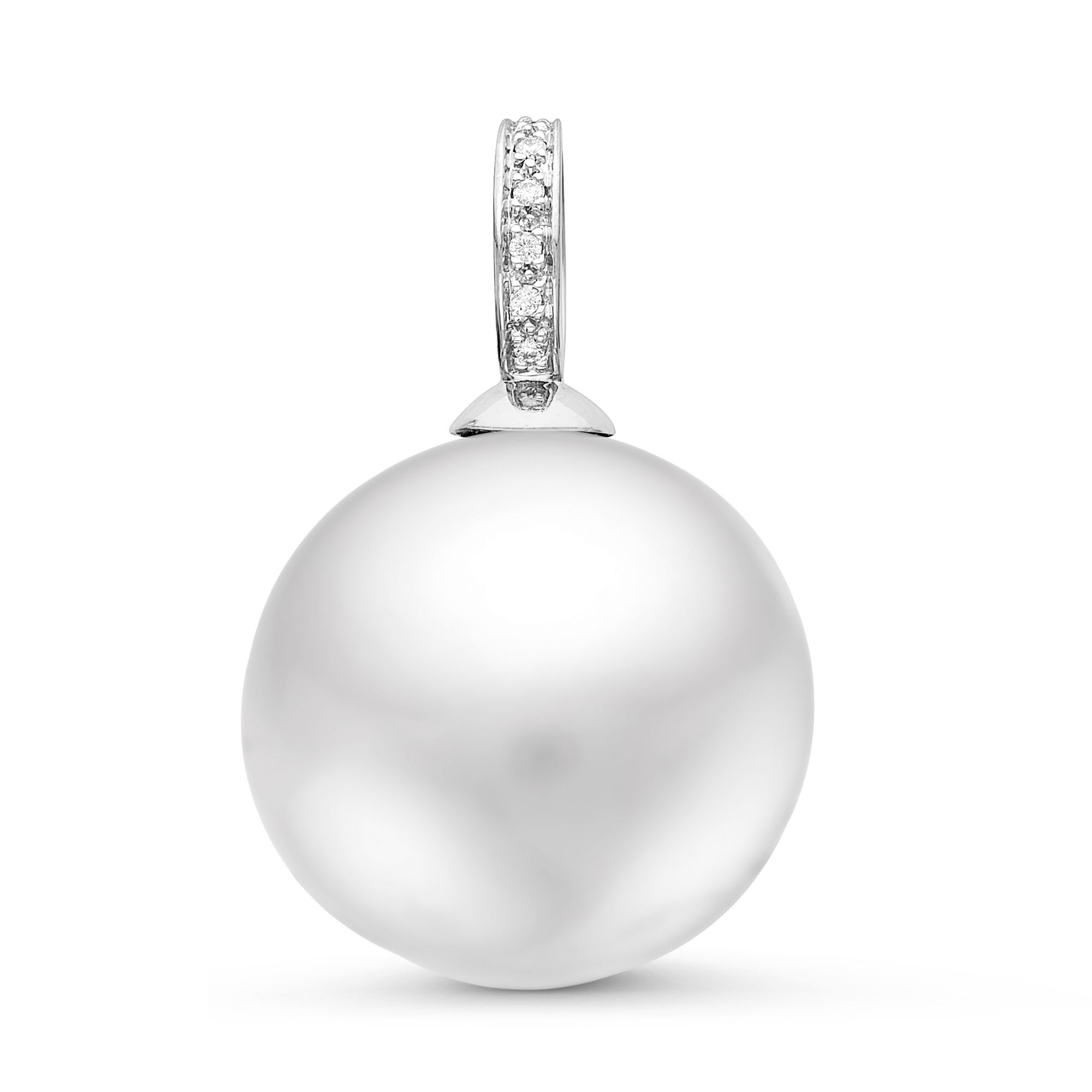 Кулон из белого золота с белой Австралийской жемчужиной 14-14,5 мм. Артикул 11177