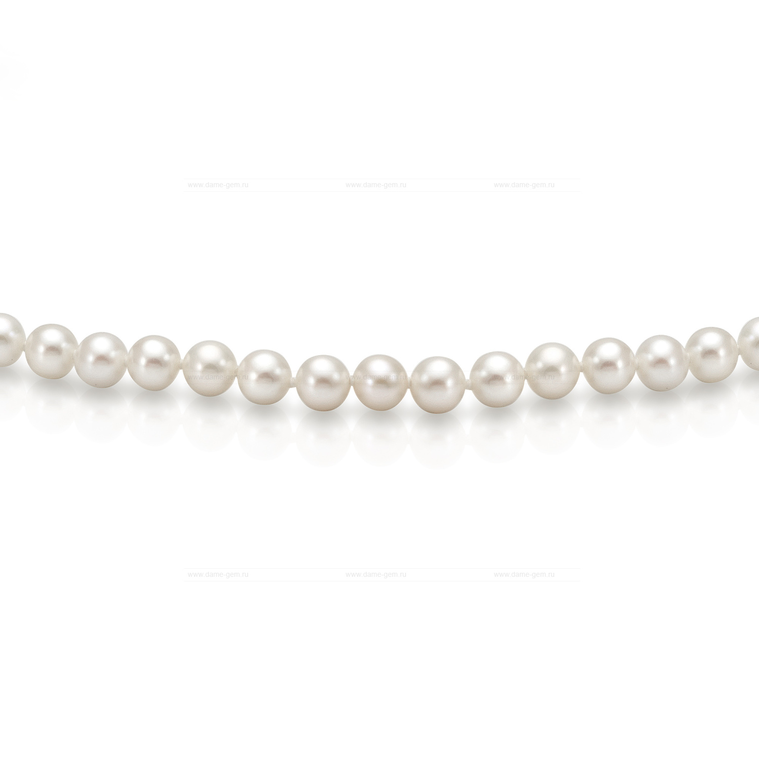 Ожерелье из белого круглого речного жемчуга 6-6,5 мм. Качество жемчуга наивысшее ААА. Артикул 11141