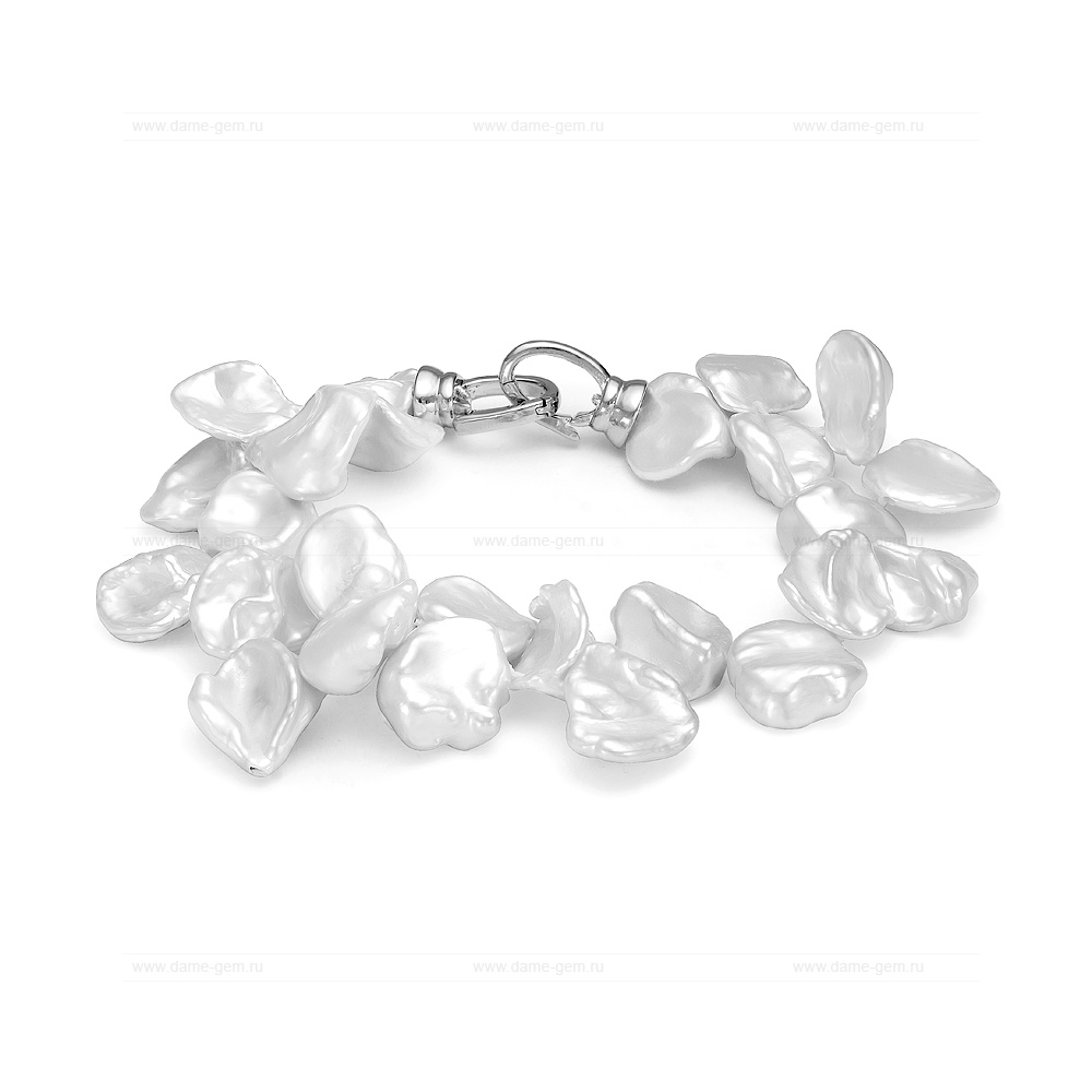 Браслет из белого барочного речного жемчуга 10-10,5 мм. Качество жемчуга наивысшее ААА. Артикул 11828 Браслет из белого барочного речного жемчуга 10-10,5 мм. Качество жемчуга наивысшее ААА. Артикул 11828