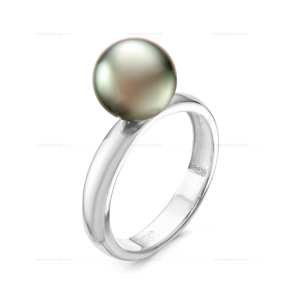 Кольцо "Грация" из золота 585 пробы с Таитянской жемчужиной 9-9,5 мм. Артикул 11647 Кольцо "Грация" из золота 585 пробы с Таитянской жемчужиной 9-9,5 мм. Артикул 11647