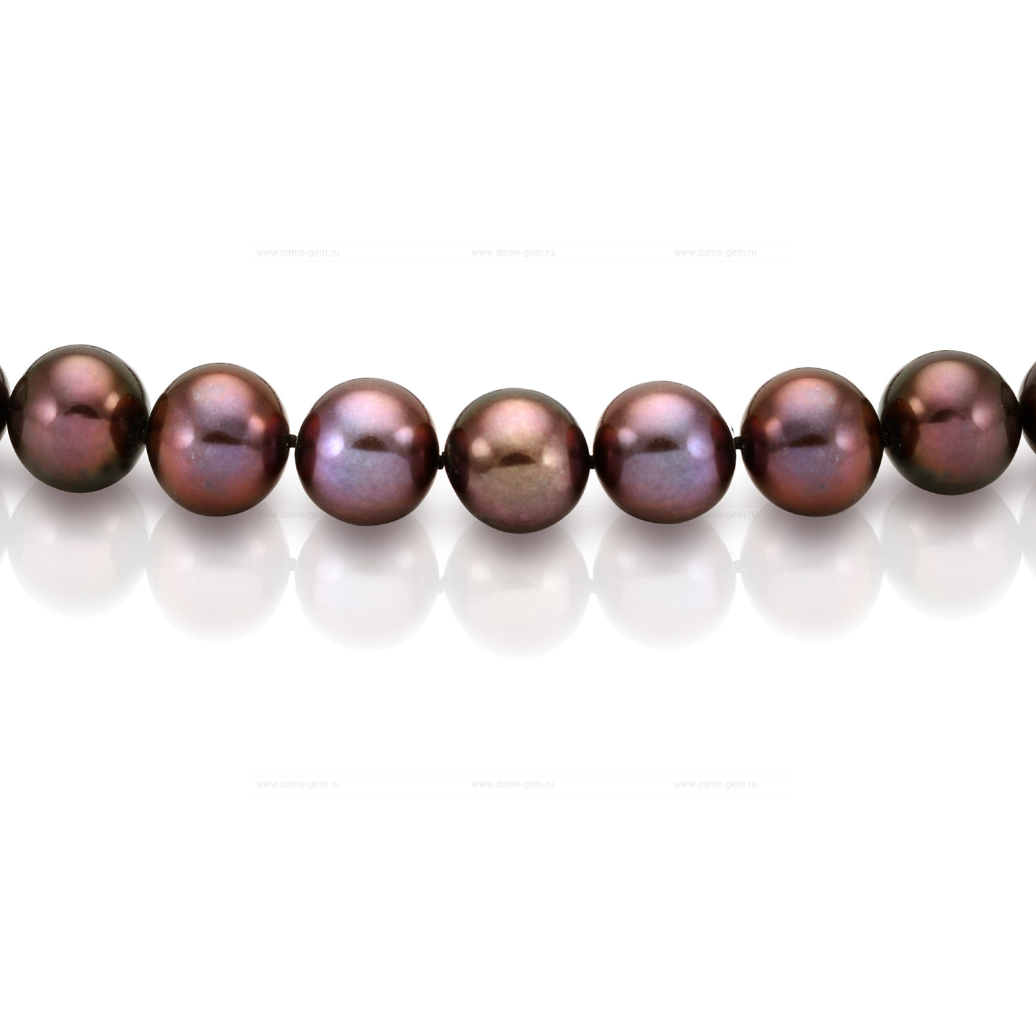 Ожерелье из черного круглого речного жемчуга 10,5-11,5 мм. Качество жемчуга наивысшее ААА. Артикул 11559