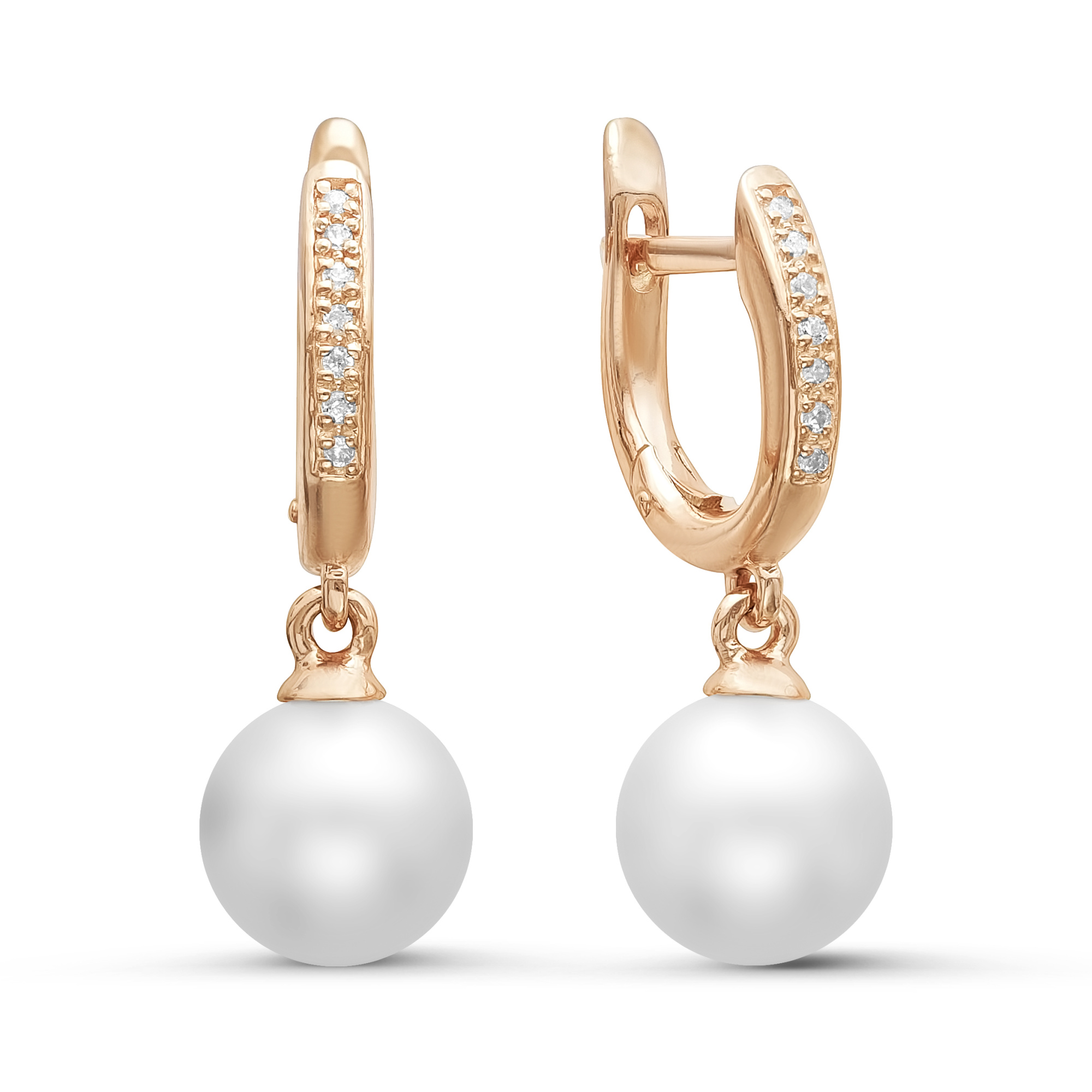 Серьги из серебра с белыми жемчужинами 8,5-9 мм. Артикул 11478 Серьги из серебра с белыми жемчужинами 8,5-9 мм. Артикул 11478