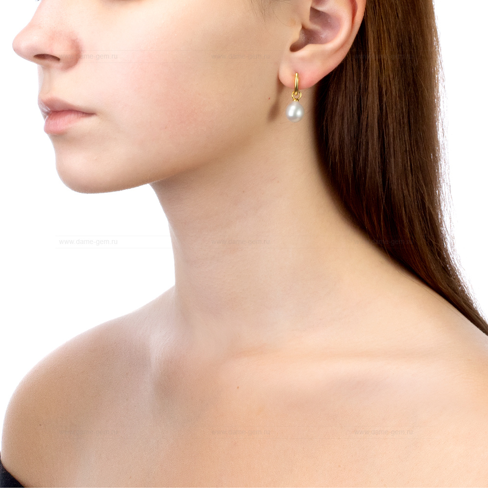 Серьги из серебра с Австралийскими жемчужинами 9,6-9,9 мм. Артикул 12162 Серьги из серебра с Австралийскими жемчужинами 9,6-9,9 мм. Артикул 12162