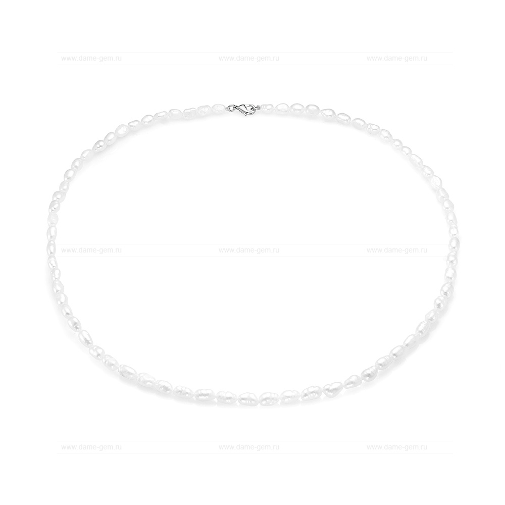 Ожерелье из белого барочного речного жемчуга 4,5 мм. Качество жемчуга наивысшее ААА. Артикул 8312 Ожерелье из белого барочного речного жемчуга 4,5 мм. Качество жемчуга наивысшее ААА. Артикул 8312
