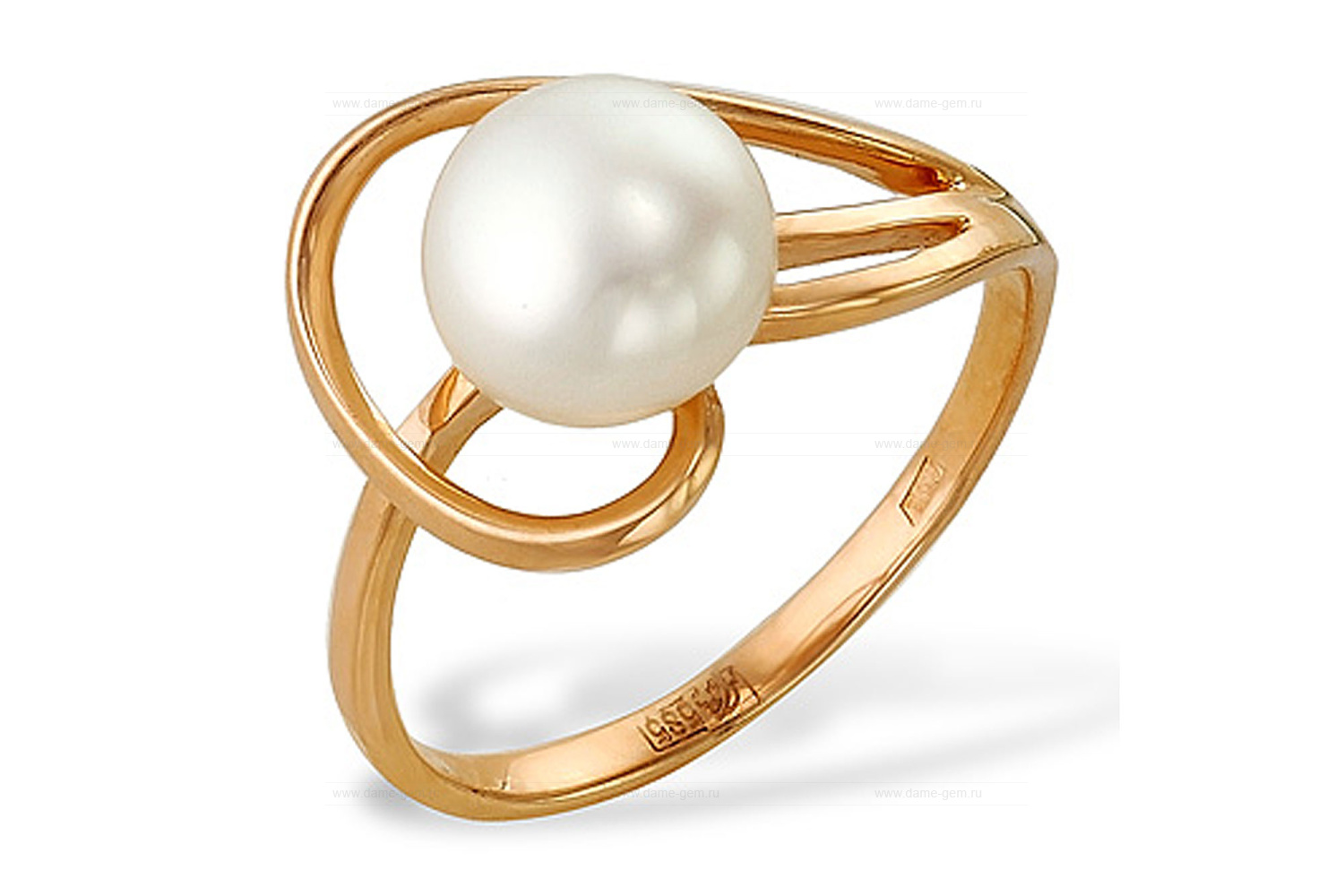 Кольцо из серебра 925 пробы с белой речной жемчужиной 7,5-8 мм. Артикул 10122 Кольцо из серебра 925 пробы с белой речной жемчужиной 7,5-8 мм. Артикул 10122