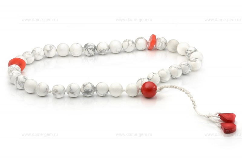 Четки из природного кахолонга и коралла. Артикул 9661