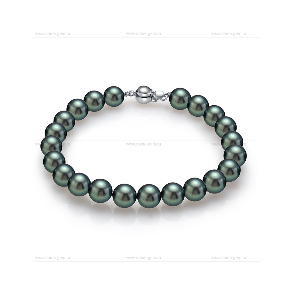 Браслет из черного морского жемчуга Акойя (Япония) 8-8,5 мм. Качество жемчуга наивысшее ААА. Артикул 9120