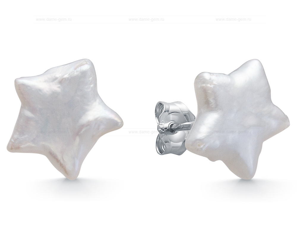 Песеты из серебра с белыми барочными жемчужинами 12-12,5 мм. Артикул 11392 Песеты из серебра с белыми барочными жемчужинами 12-12,5 мм. Артикул 11392